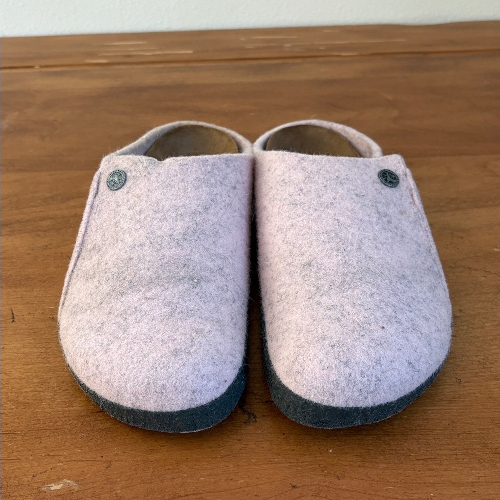 Birkenstock Zermatt Shearling Light Pink Wool Felt Clogs Size 41 - Picture 2 of 16